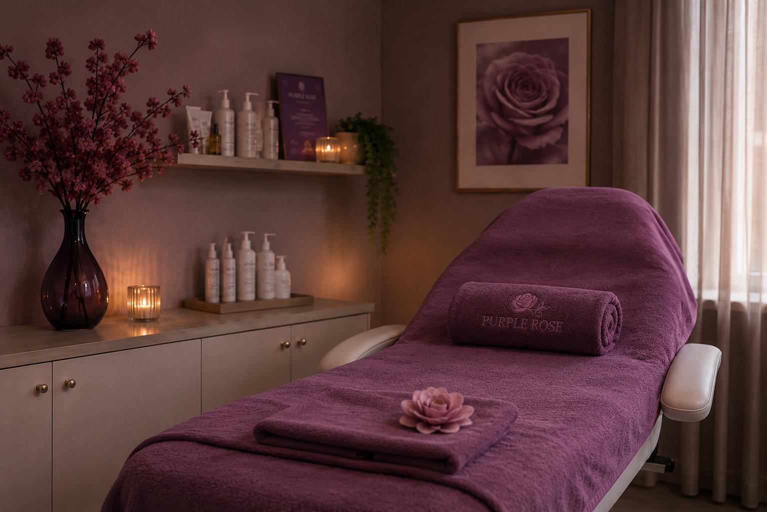 De salon van Pedicure Purple Rose