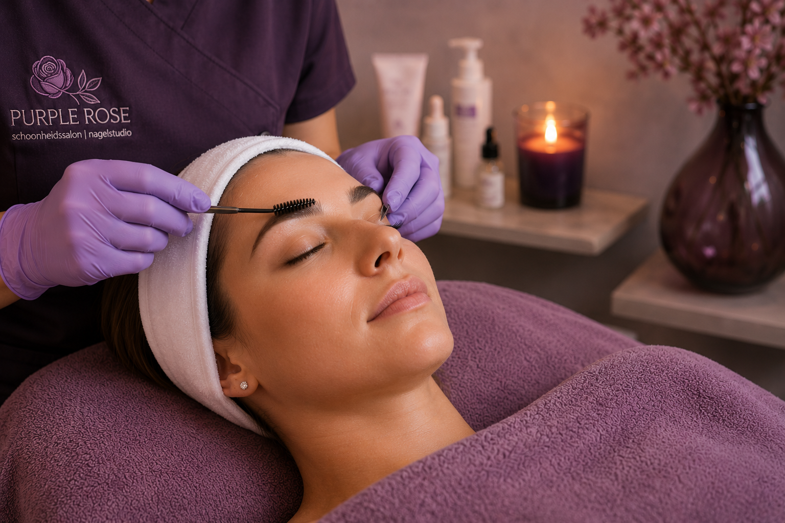 Wimper- en wenkbrauwbehandeling bij Purple Rose